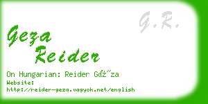 geza reider business card